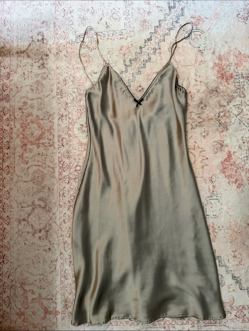Zara Silky Slip Dress Camisole in Olive Taupe
